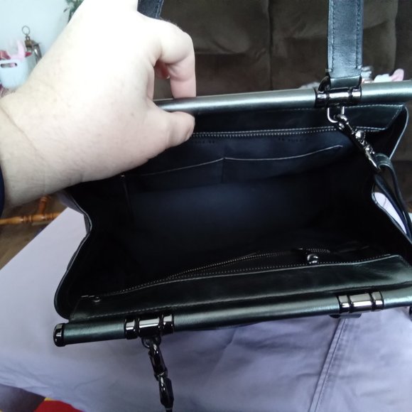 Gorgeous Grey/Silver metallic Coach Bag - Picture 5 of 8